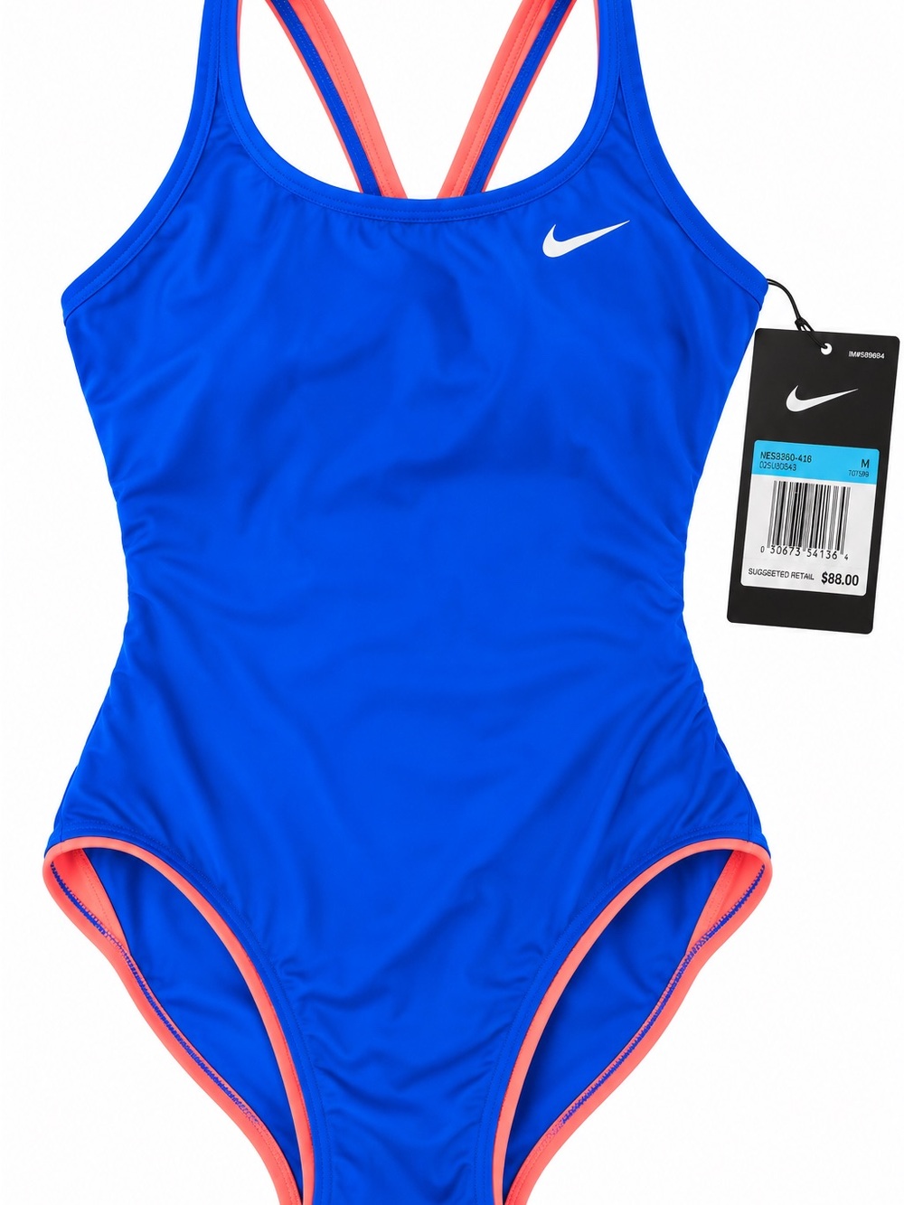 Nike Women’s Royal Blue One-Piece Swimsuit with Coral Trim